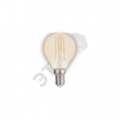 Лампа сетодиодная декоративная LED 8w E14 4000K шар золотой филамент 230/50 Jazzway