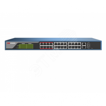Коммутатор POE 24 RJ45 100M PoE с грозозащитой 6кВ (DS-3E0326P-E(B))