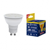 LED-JCDR-10W/WW/GU10/NR Лампа светодиодная. Форма JCDR, матовая. Серия Norma. Теплый белый свет (3000K). Картон. ТМ Volpe (UL-00003842)