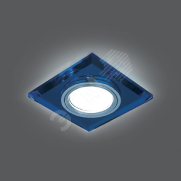 Светильник Backlight BL061 Квадрат. Синий/Хром, Gu5.3, LED 4100K 1/40 (BL061)