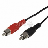 Шнур 2 RCA - 2 RCA, длина 1 метр, черный (etm17-0102)