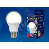 LED-A60 18W/3000K/E27/FR PLP01WH Лампа светодиодная. Форма «А», матовая. Серия Яркая. Теплый белый свет (3000K). Картон. ТМ Uniel. (LED-A60 18W/3000K/E27/FR)