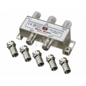 Делитель ТВ х 4 + 5шт. F BOX 5-1000 МГц Silver (etm05-6103)