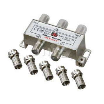 Делитель ТВ х 4 + 5шт. F BOX 5-1000 МГц Silver (etm05-6103)