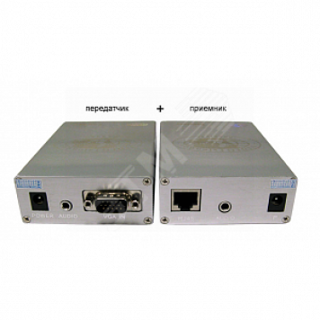 Комплект (передатчик+приёмник) для передачи VGA и аудиосигнала по кабелю UTP CAT5 до 100м. Разрешение до 1920х1440. Мет. (TA-V/2+RA-V/2)