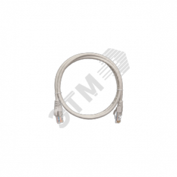 Шнур U/UTP 4 пары, Кат.5e, 2хRJ45/8P8C, T568B, PVC, серый, 1м, 10шт. (EC-PC4UD55B-010-GY-10)