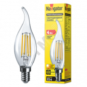 Лампа светодиодная LED 4вт Е14 теплый свеча на ветру FILAMENT (71308 NLL-F-FC35)