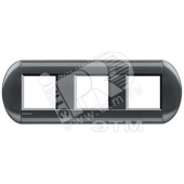 LivingLight Рамка овальная 3 поста Сталь (LNB4802M3AC)