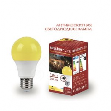 Лампа светодиодная антимоскитная LED-7Вт E27 1800К А60 матовая 60х180мм Bellight