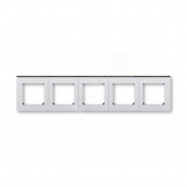 Рамка ABB Levit 5 постов серебро / дымчатый чёрный (3901H-A05050 70W)