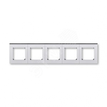 Рамка ABB Levit 5 постов серебро / дымчатый чёрный (3901H-A05050 70W)