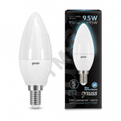 Лампа светодиодная LED 9.5Вт E14 свеча,белый Gauss (103101210)