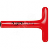 KNIPEX Ключ торцевый шестигранный с Т-образной рукояткой VDE 1000V, размер под ключ 17 мм, L-200 мм, диэлектрический, KN-980417
