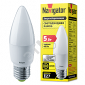 Лампа светодиодная LED 5вт E27 белый матовая свеча (94483 NLL-P-C37)