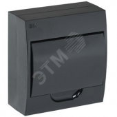 Корпус модульный пл. нав. ЩРН-П-8 черный черн. дв. IP41 IEK