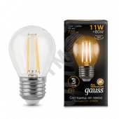 Лампа светодиодная LED-11Вт E27 720lm 2700K Filament Шар Gauss