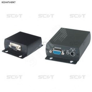 Комплект (TTA111VGA- + TA111VGA-R) для передачи VGA сигнала по витой паре (до 300 метров) (TTA111VGA)