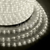 Дюралайт LED, эффект мерцания (2W) - ТЕПЛЫЙ БЕЛЫЙ, 36 LED/м, бухта 100м