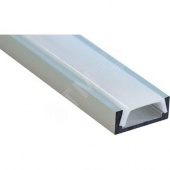 Профиль накладной алюминиевый 2м матовый экран 2 заглушки 4 крепежа для светодиодных лент (CAB262)