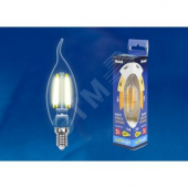 Лампа светодиодная с трехступенчатым диммером 100-50-10 LED 5вт 175-250В свечана ветру 420Лм Е14 3000К Uniel Multibrigh филамент (UL-00002368)