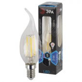 Лампа светодиодная филаментная F-LED BXS-5W-840-E14 (филамент, свеча на ветру, 5Вт, нейтр, E14 (25/50/3000) ЭРА