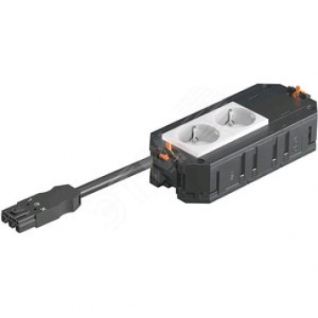 Рамка 3-модульная с розетками 2 белые, 1 заглушка 45х45 мм, 250 V, 16 A, 2P+E, штекер WINSTA MIDI (UTC3 W W2)