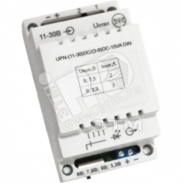 Преобразователь напряжения  UPN-(11-30)DC/(3-9)DC-15VA DIN на DIN-рейку