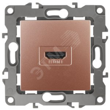 Розетка HDMI, Эра12, медь, 12-3114-14 (Б0027489)