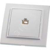 PST00-9007-01 Розетка компьютерная 1-местная RJ-45, серия Эрна, белая (39047)