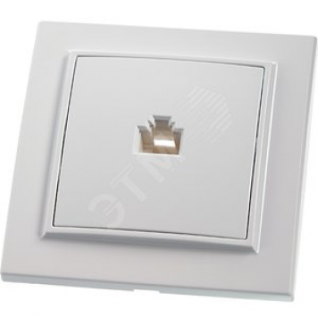 PST00-9007-01 Розетка компьютерная 1-местная RJ-45, серия Эрна, белая (39047)