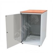 Шкаф напольный SJB 19' 12U 604x600х600мм стеклянная дверь серый (RAL7035) без столешницы нагрузка 30кг (собранный) (WZ-3987-01-02-011-BBL)