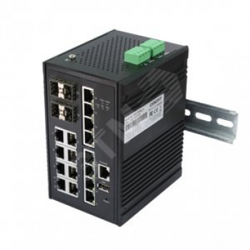 Коммутатор промышленный управляемый(L2+) PoE Gigabit Ethernet на 20 портов 8xGE(10/100/1000Base-T) с PoE + 8xGE + 4xGE (SW-81604/ILB)