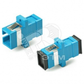 Адаптер проходной оптический SC/UPC-SC/UPC SM simplex корпус пластиковый синий/черные колпачки