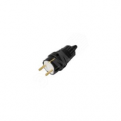Вилка прямая 16А 250V 2P IP20 с/з КАУЧУК (В16-362)