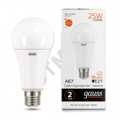 Лампа светодиодная LED 25вт 230в,Е27,теплый, A67 Gauss Elementary