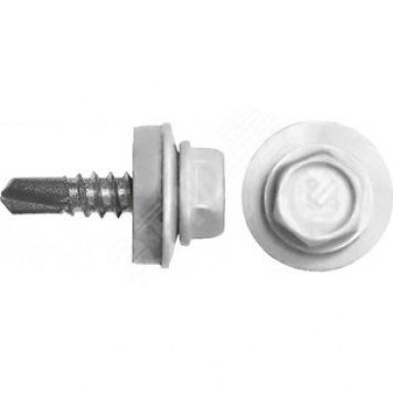 Саморез кровельный ZP 5,5x25 (9003) ярко-бел (3500шт) (00004207)