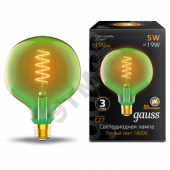 Лампа светодиодная LED-5W E27 190lm 1800K 125*178mm Filament Flexible G125-C Green Gauss