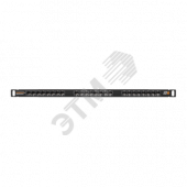 Панель 19'', 0,5U, 24 порта, Кат.6, RJ45/8P8C, неэкран., черная (NMC-RP24UE2-HU-BK)