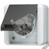 Розетка штепсельная SCHUKO 16А 250V с защитой от детей накладная IP44