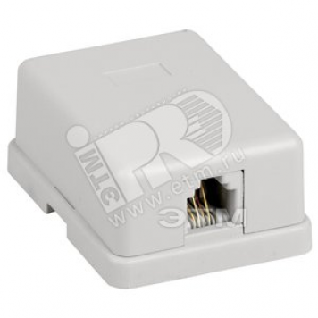 Розетка настенная ITK RJ12 6P4C категория 3 UTP 1-порт белая (CS2-3C3U-12)