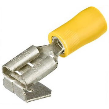KNIPEX Гильзы флажковые с отводом, изолированные, жёлтые, штекер: 6.3 x 0.8 мм, 4.0 - 6.0 мм? (AWG 11-10), 100 шт, KN-9799092