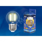 Лампа светодиодная с трехступенчатым диммером 100-50-10 LED 5вт 175-250В шар 420Лм Е27 3000К Uniel Multibrigh филамент
