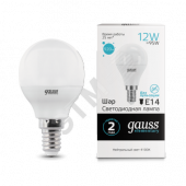 Лампа светодиодная LED 12Вт 920lm E14 4100K Elementary Шар Gauss