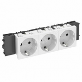Розетка тройная 0° Modul45connect с заземляющим контактом 250 В 16A (красный) (STD-D0C SRO3)