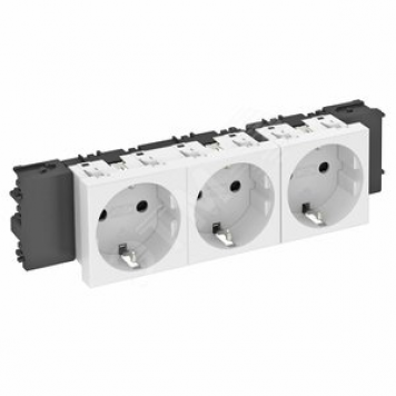 Розетка тройная 0° Modul45connect с заземляющим контактом 250 В 16A (красный) (STD-D0C SRO3)