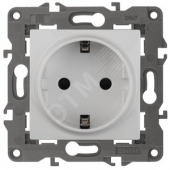 Розетка 2P+E Schuko, 16А-250В, Эра Elegance, белый, 14-2101-01 (Б0034264)