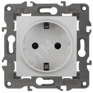 Розетка 2P+E Schuko, 16А-250В, Эра Elegance, белый, 14-2101-01 (Б0034264)