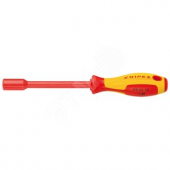 KNIPEX Ключ торцевый шестигранный с отвёрточной рукояткой VDE 1000V, размер под ключ 6 мм, L-232 мм, диэлектрический, KN-980306