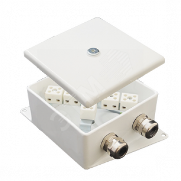 Коробка монтажная огнестойкая КМ-О (6к*60)-IP66-120х120 два ввода AB (КМ-О (6к*6,0)-IP66-120х120 AB)