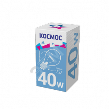 Лампа накаливания ЛОН 40вт А55 230в E27 прозрачная Космос
